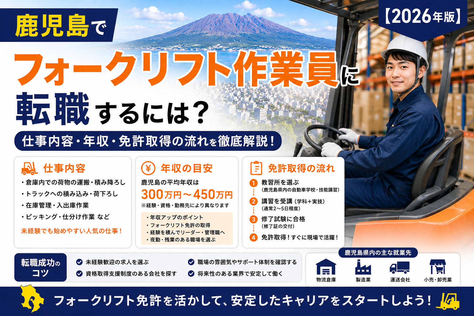 鹿児島フォークリフト転職
